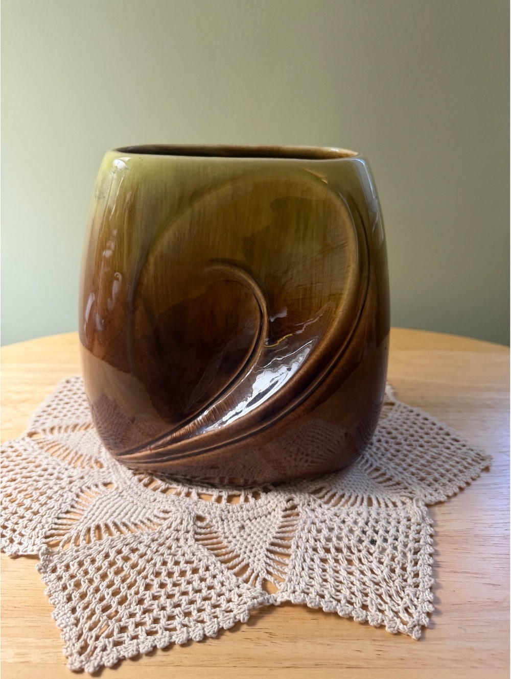 Royal Copley Mid-Century Modern Drip-Glaze Ceramic Planter Vase